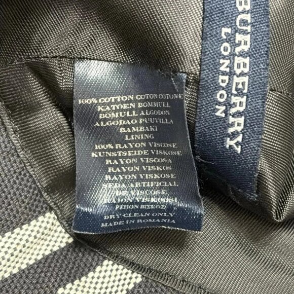 Auth Burberry LONDON - Black Light gray Cotton Rayon Hat - Picture 5 of 9